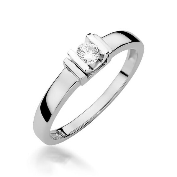 Pierścionek Diament 0,10ct białe złoto