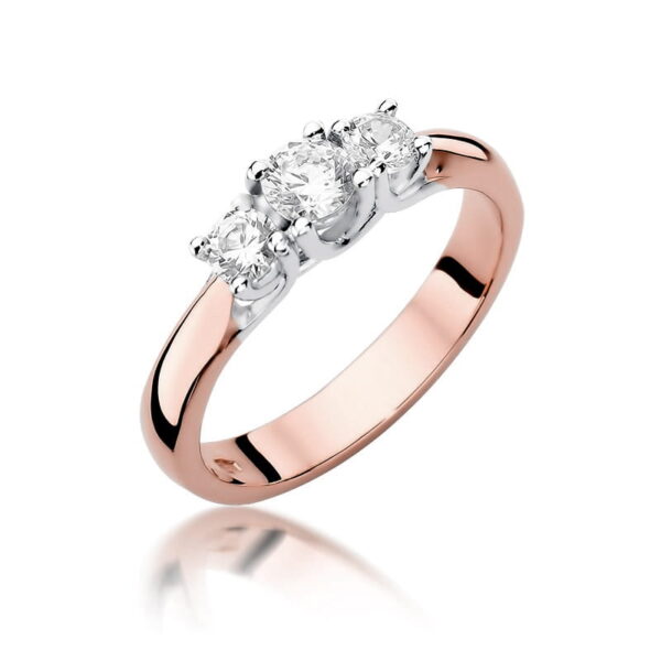 Pierścionek Diament 0,25ct różowe złoto