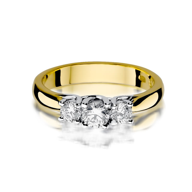Pierścionek Diament 0,25ct żółte złoto - obrazek 2