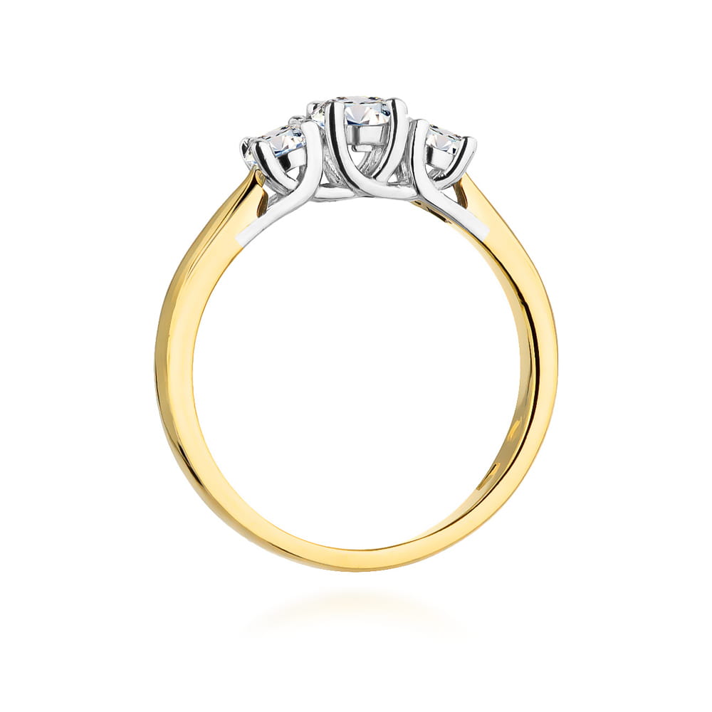 Pierścionek Diament 0,25ct żółte złoto - obrazek 3