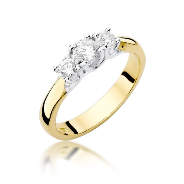 Pierścionek Diament 0,25ct żółte złoto 375