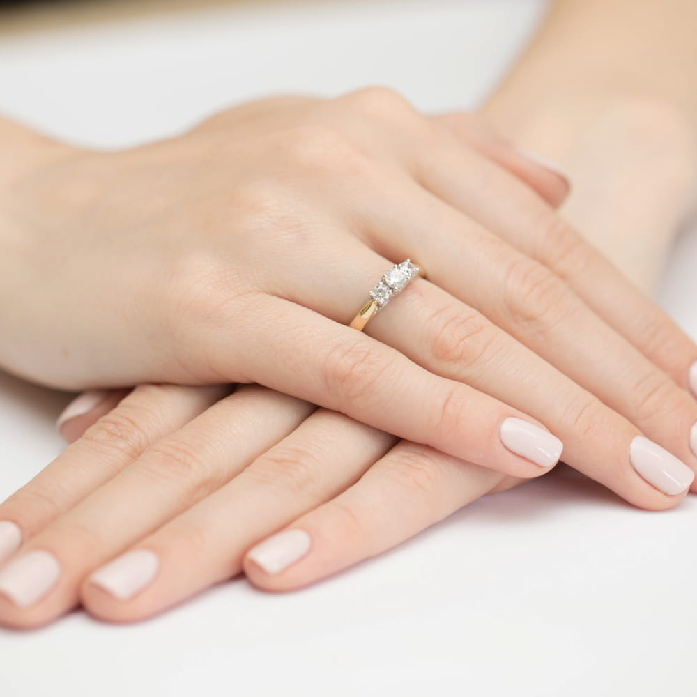 Pierścionek Diament 0,25ct żółte złoto 375 - obrazek 4