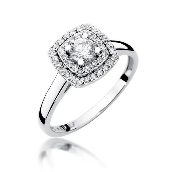 Pierścionek Diament 0,30ct białe złoto 375