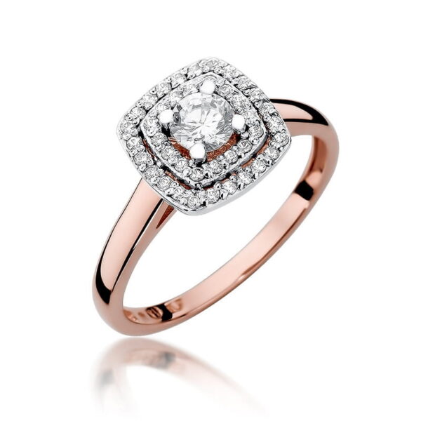 Pierścionek Diament 0,30ct różowe złoto