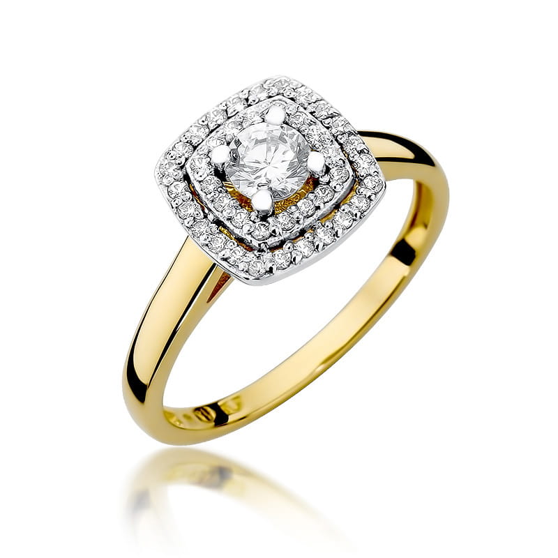 Pierścionek Diament 0,30ct żółte złoto