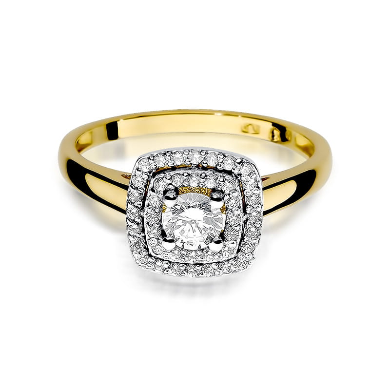 Pierścionek Diament 0,30ct żółte złoto - obrazek 2