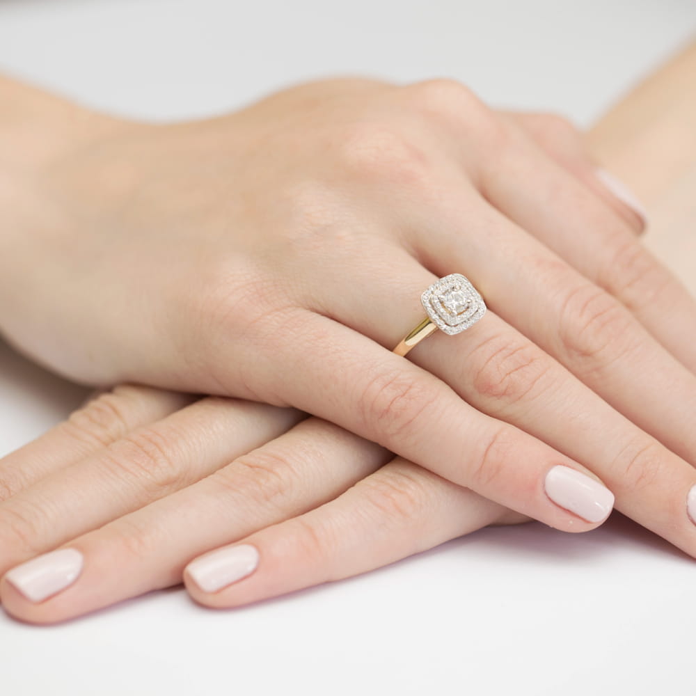 Pierścionek Diament 0,30ct żółte złoto 375 - obrazek 4