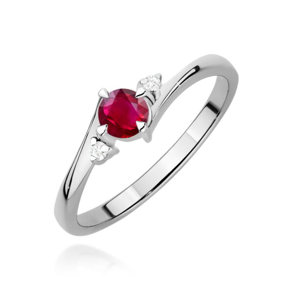 Pierścionek Rubin 0,30ct białe złoto