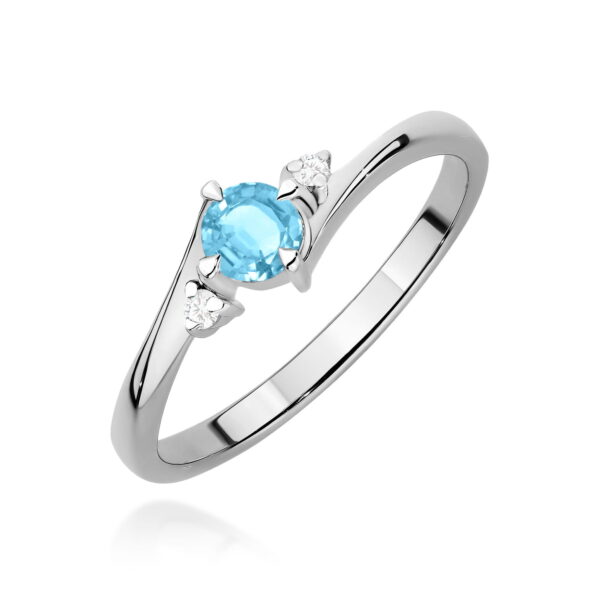 Pierścionek Topaz Swiss 0,25ct białe złoto