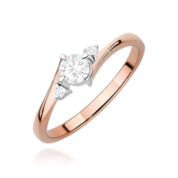 Pierścionek Diament 0,25ct różowe złoto