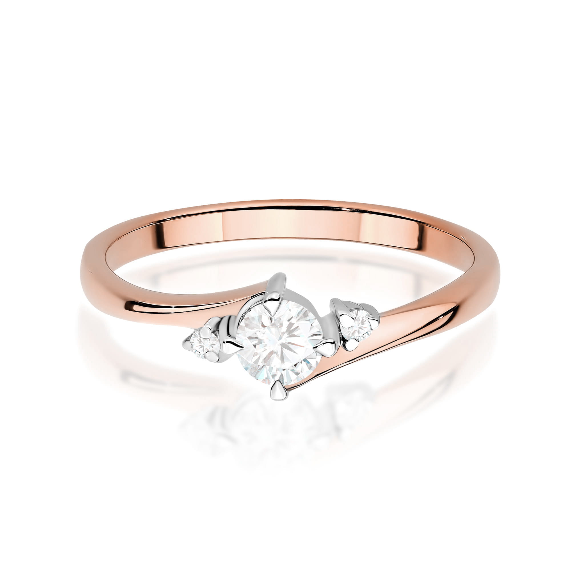 Pierścionek Diament 0,25ct różowe złoto - obrazek 2