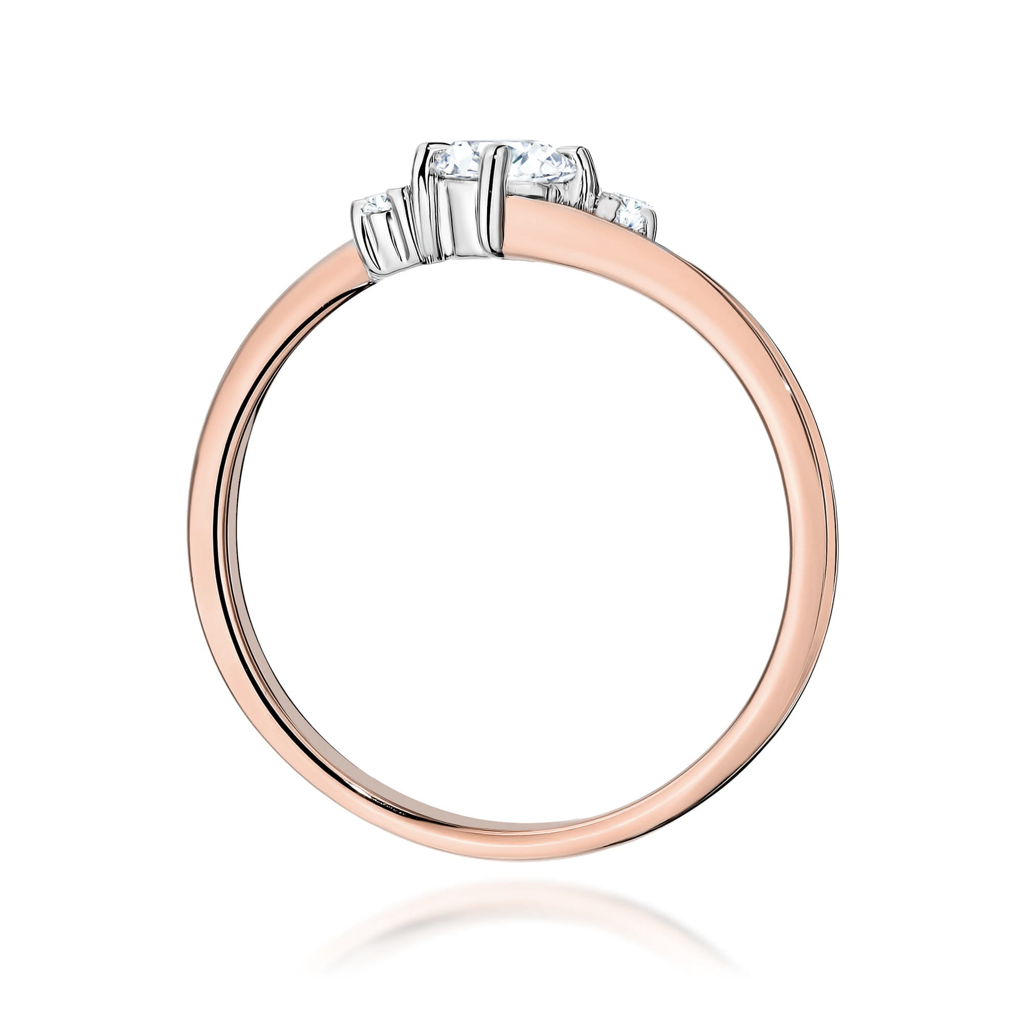 Pierścionek Diament 0,25ct różowe złoto - obrazek 3
