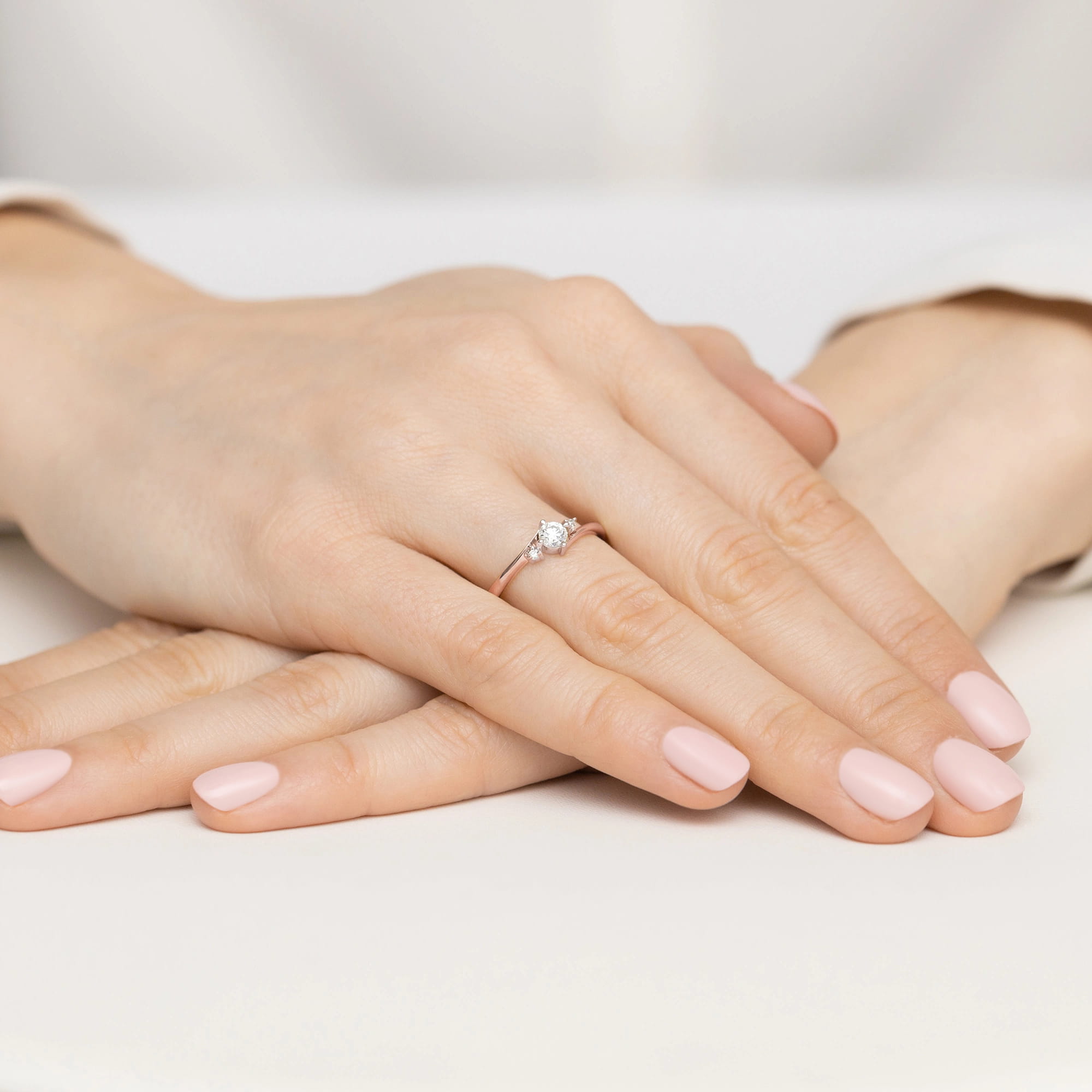 Pierścionek Diament 0,25ct różowe złoto - obrazek 4