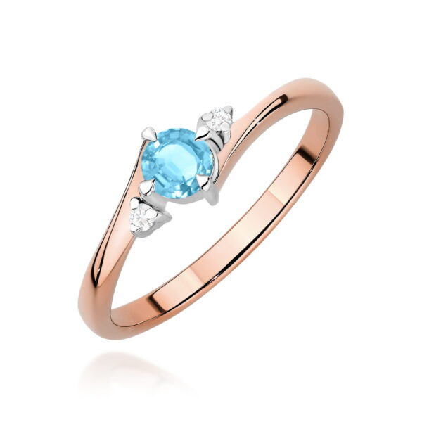 Pierścionek Topaz Swiss 0,25ct różowe złoto