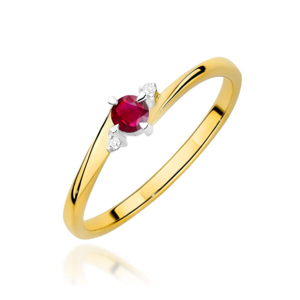 Pierścionek Rubin 0,15ct żółte złoto
