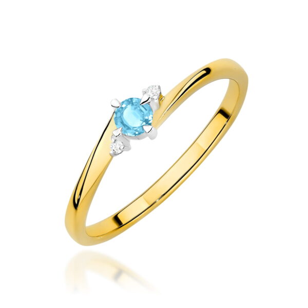 Pierścionek Topaz Swiss 0,15ct żółte złoto