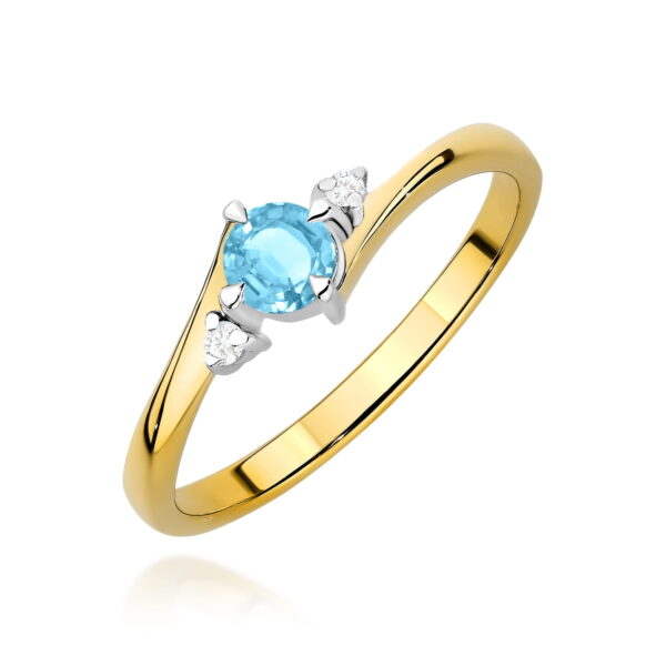 Pierścionek Topaz Swiss 0,25ct żółte złoto