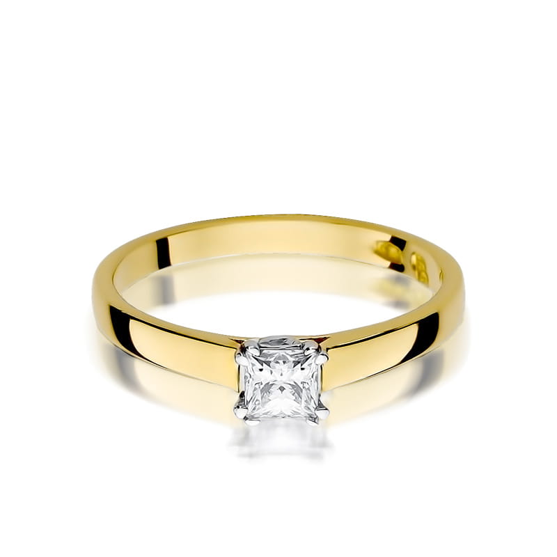 Pierścionek Diament 0,30ct żółte złoto - obrazek 2