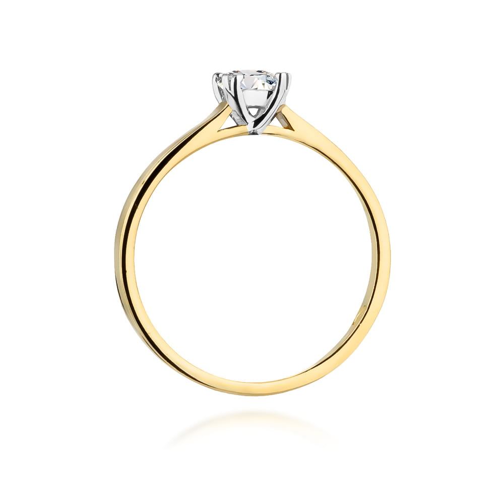 Pierścionek Diament 0,30ct żółte złoto - obrazek 3