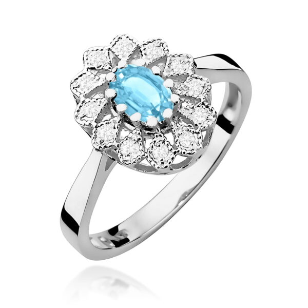 Pierścionek Topaz Swiss 0,50ct białe złoto