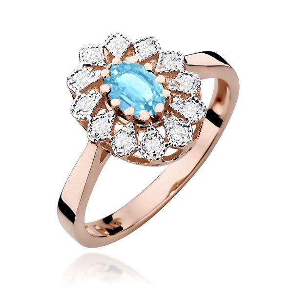 Pierścionek Topaz Swiss 0,50ct różowe złoto
