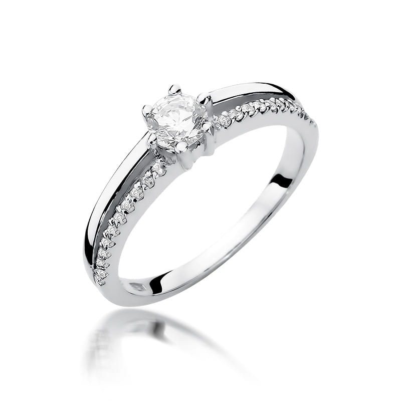 Pierścionek Diament 0,30ct białe złoto 375