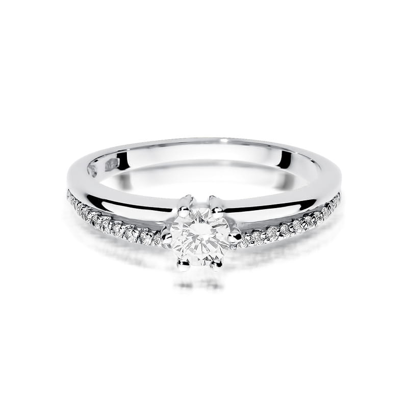 Pierścionek Diament 0,30ct białe złoto 375 - obrazek 2