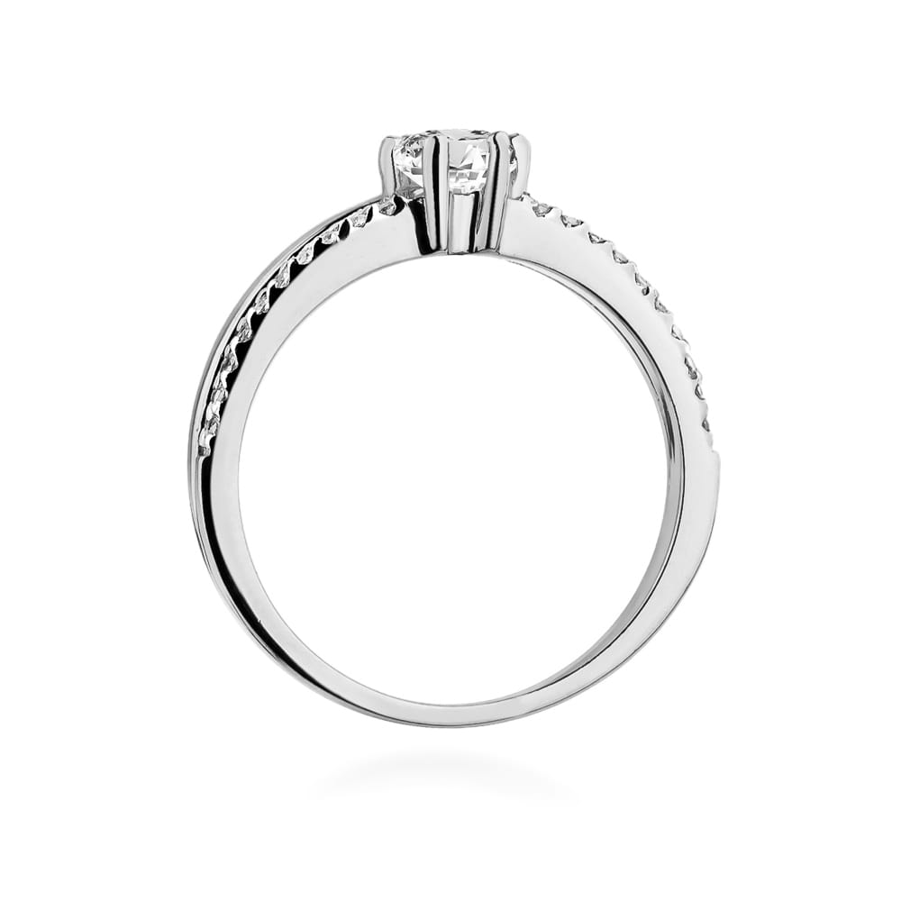 Pierścionek Diament 0,30ct białe złoto 375 - obrazek 3