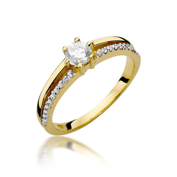 Pierścionek Diament 0,30ct żółte złoto