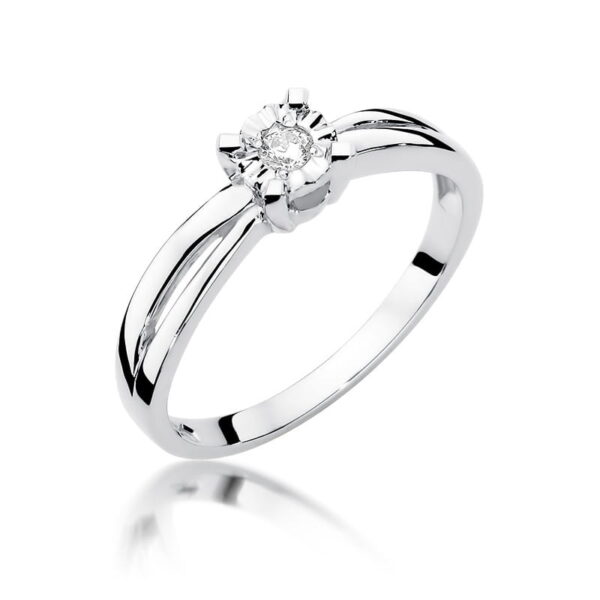 Pierścionek Diament 0,08ct białe złoto