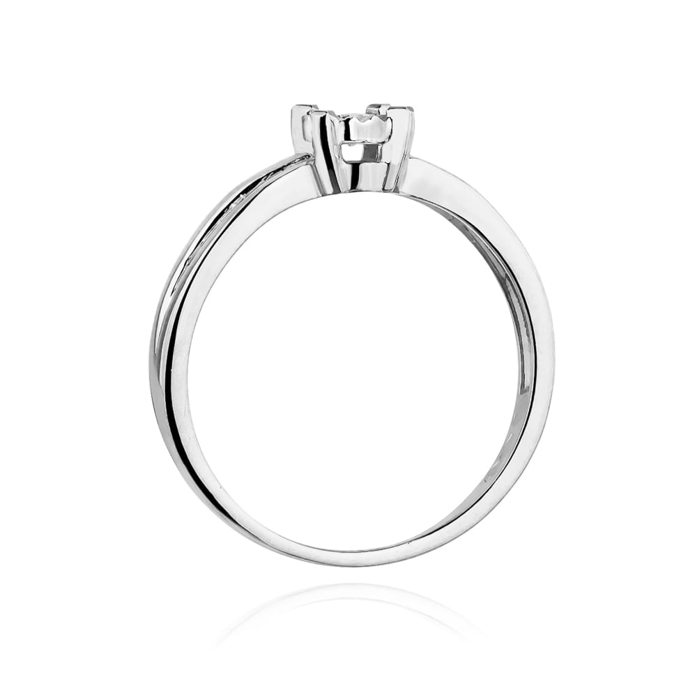 Pierścionek Diament 0,08ct białe złoto - obrazek 3