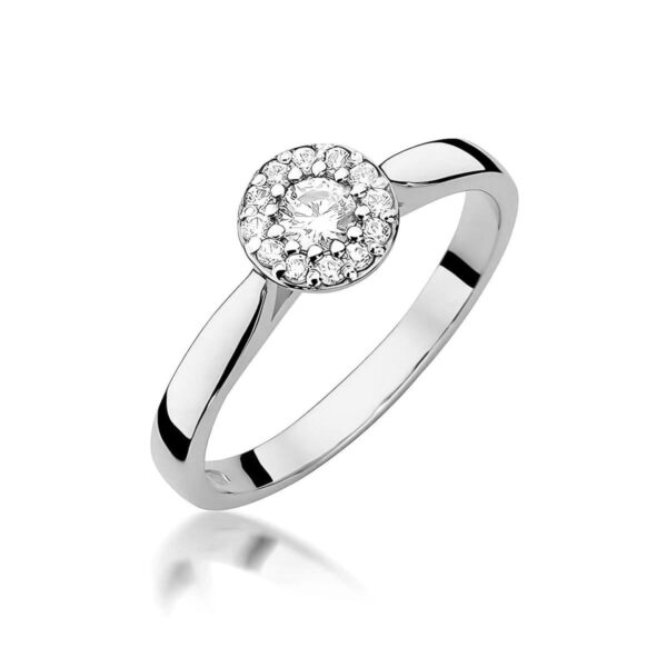Pierścionek Diament Laboratoryjny 0,15ct białe złoto 375