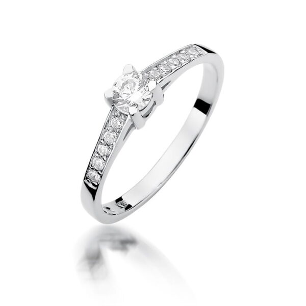 Pierścionek Diament 0,30ct białe złoto 375