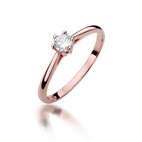 Pierścionek Diament 0,15ct różowe złoto
