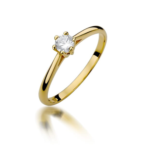 Pierścionek Diament 0,15ct żółte złoto