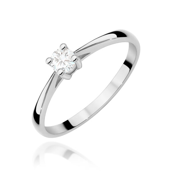 Pierścionek Diament 0,15ct białe złoto