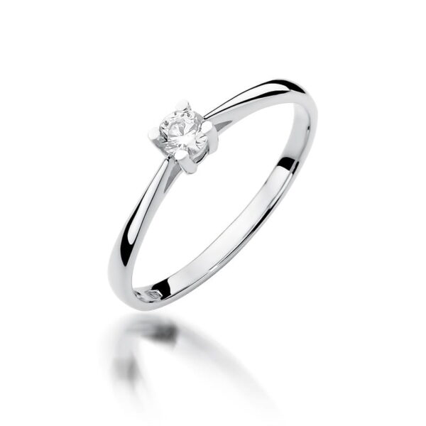 Pierścionek Diament 0,15ct białe złoto 375