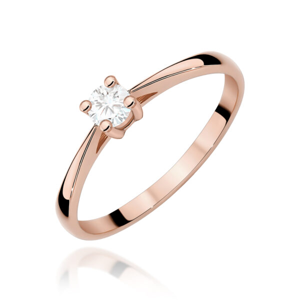 Pierścionek Diament 0,15ct różowe złoto