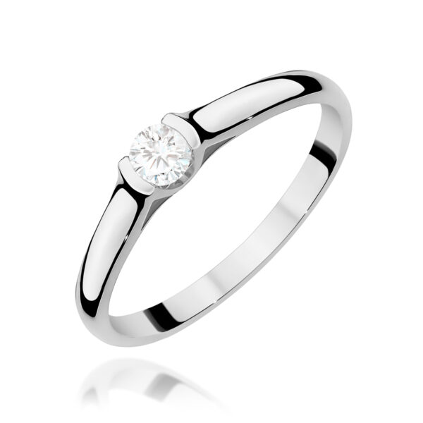 Pierścionek Diament 0,15ct białe złoto 375
