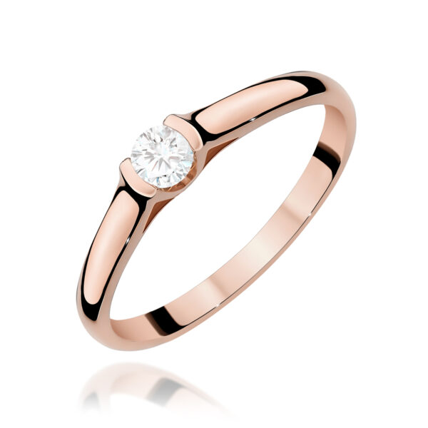 Pierścionek Diament 0,15ct różowe złoto