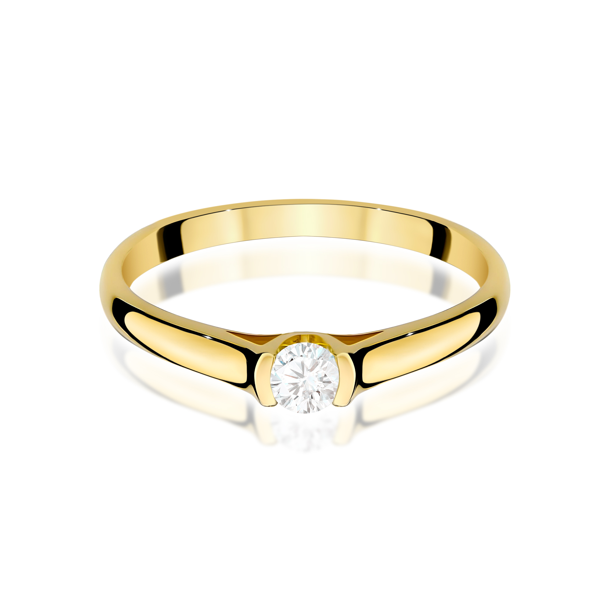 Pierścionek Diament 0,15ct Żółte złoto 375 - obrazek 2