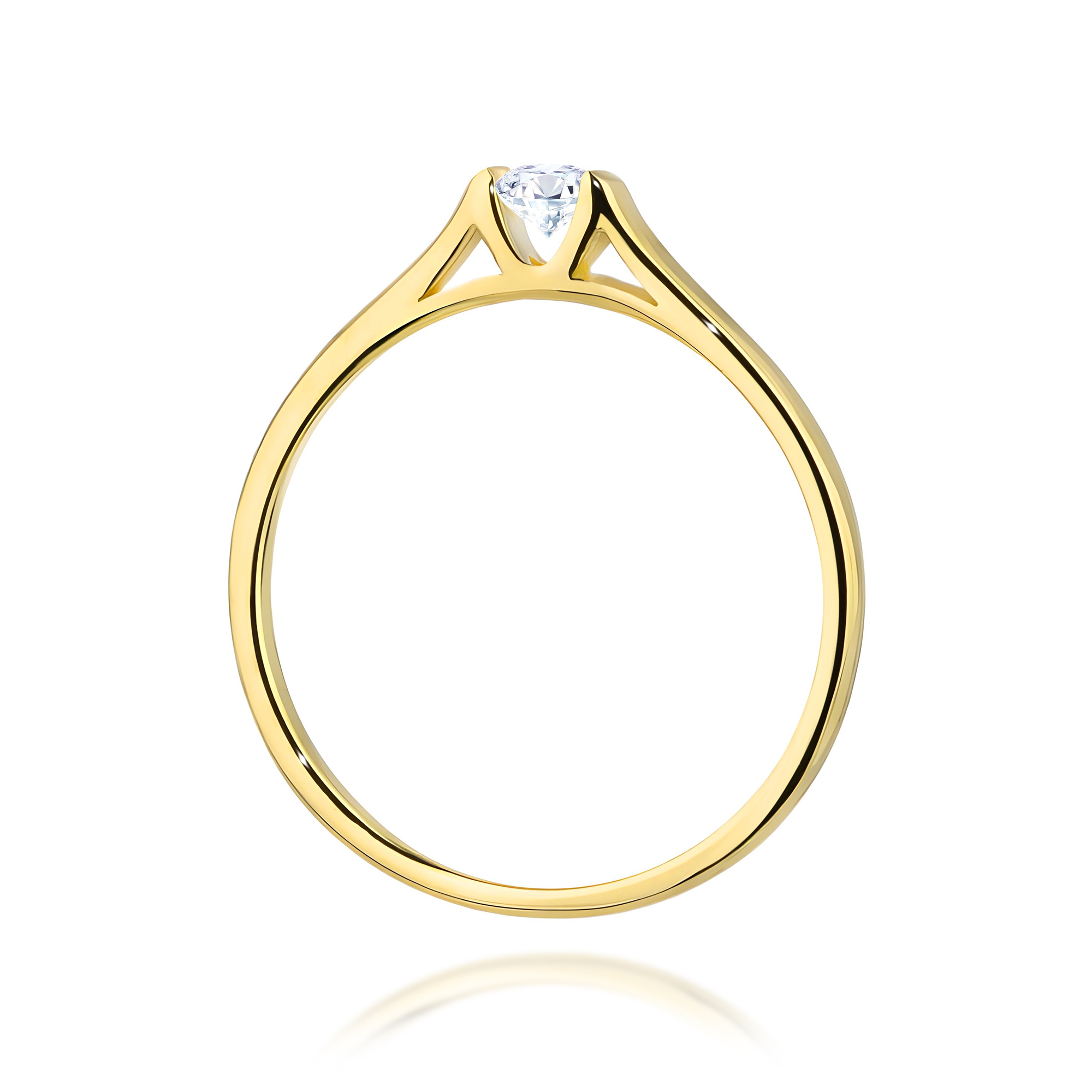 Pierścionek Diament 0,15ct Żółte złoto 375 - obrazek 3