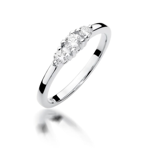 Pierścionek Diament 0,15ct białe złoto