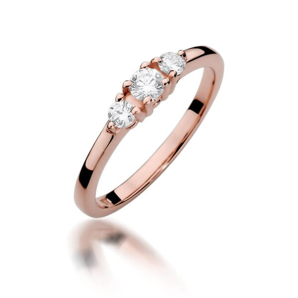 Pierścionek Diament 0,15ct różowe złoto