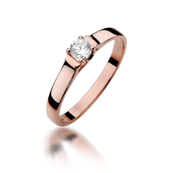 Pierścionek Diament 0,18ct różowe złoto
