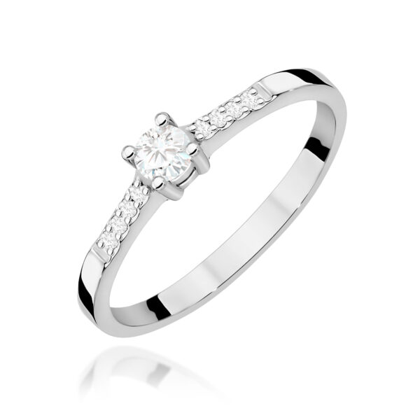Pierścionek Diament 0,15ct białe złoto