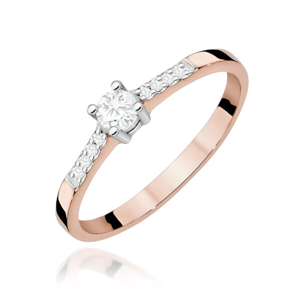 Pierścionek Diament 0,15ct różowe złoto