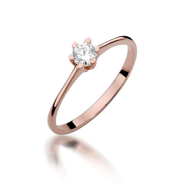 Pierścionek Diament 0,23ct różowe złoto