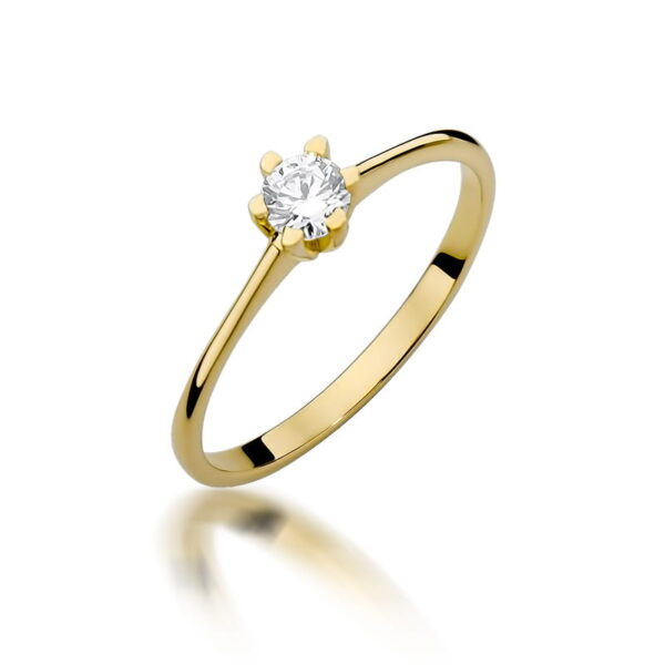 Pierścionek Diament 0,23ct żółte złoto