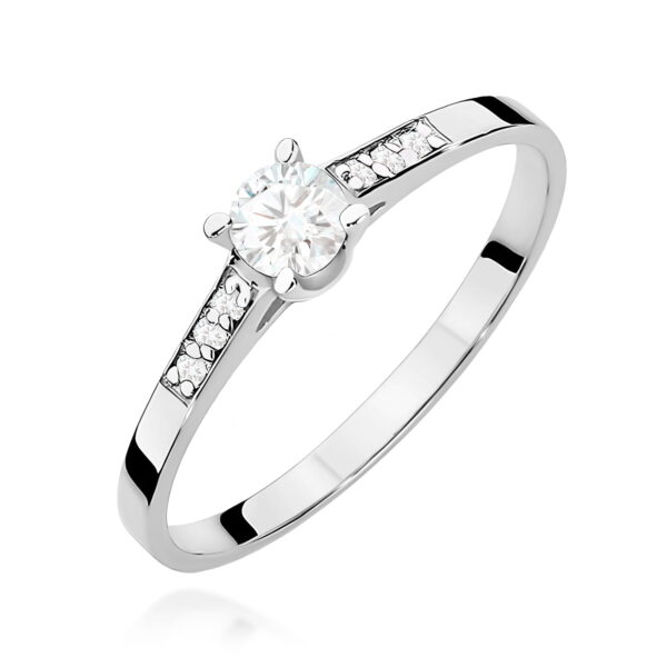 Pierścionek Diament 0,15ct białe złoto 375